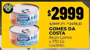 Gomes da Costa - Atún Lomo