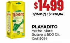 Playadito - Yerba Mate Suave x 500 Gr.