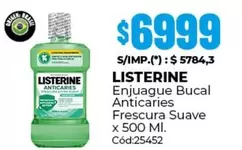 Listerine - Enjuague Bucal Anticaries Frescura Suave