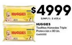 Huggies - Toallitas Húmedas Triple Protección x 80 Un.