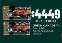 Unión - Salchichas Alemanas x 5 Un.