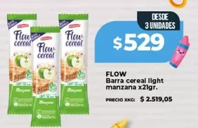 Flow - Barra cereal light manzana x21gr.