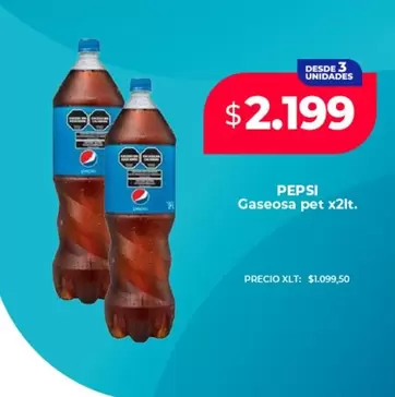 Pepsi - Gaseosa pet x2lt.
