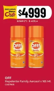 Off - Repelente Family Aerosol x 165 MI