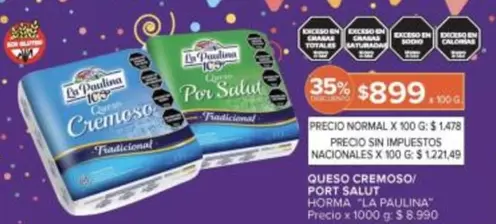 La paulina - QUESO CREMOSO/ PORT SALUT