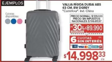 Carrefour - VALIJA RÍGIDA DUBAI ABS 63 CM. SW DGREY