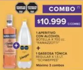 X$ - APERITIVO CON ALCOHOL BOTELLA X 700 cc + GASEOSA TONICA REGULAR X 1.5 LT