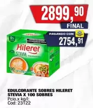 Hileret - EDULCORANTE SOBRES STEVIA X 100 SOBRES