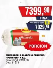 Marolio - MUZZARELLA CILINDRO "PORCION" X KG