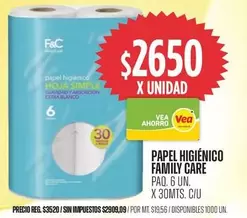 X$ - PAPEL HIGIÉNICO FAMILY CARE