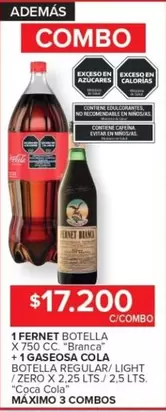 Coca cola - FERNET BOTELLA + 1 GASEOSA COLA
