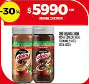 Nescafé - CAFE ORIGINAL/SUAVE NESCAFE DOLCA X 100G