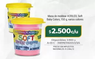 Masa de moldear Soft Baby Colors