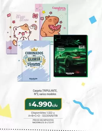 Gloria - Carpeta TRIPLULANTE