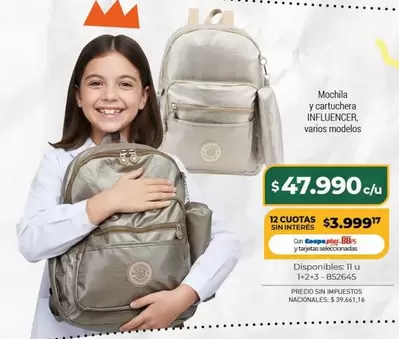 Mochila y cartuchera INFLUENCER