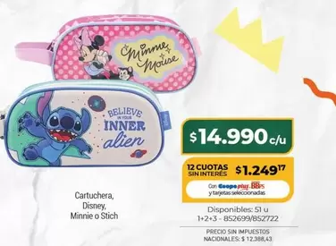 Disney - Cartuchera, , Minnie o Stich