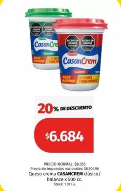 Casancrem - Queso crema clásico/balance
