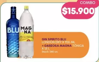 Spirito - GIN SPIRITO BLU LONDON DRY + GASEOSA MAGNA TONICA