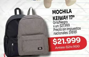 MOCHILA KEIWAY 17°