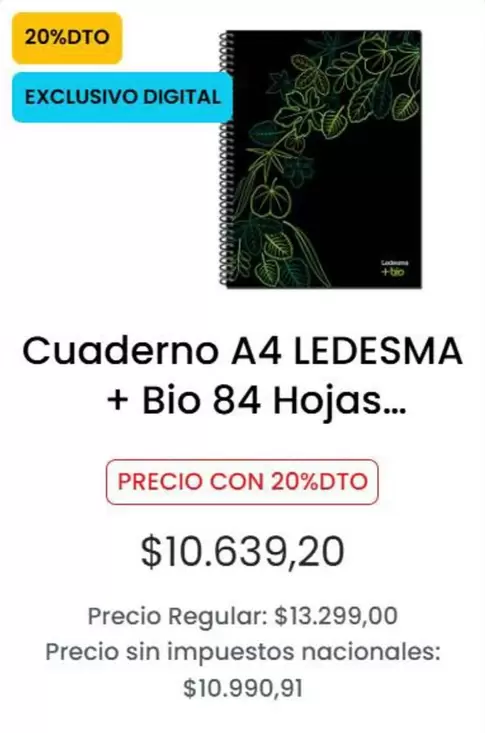 Ledesma - A4 + Bio 84 Hojas...