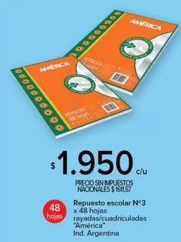 America - Repuesto escolar N°3