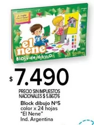 Block -  dibujo N°5 color x 24 hojas