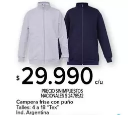 Campera frisa con puño