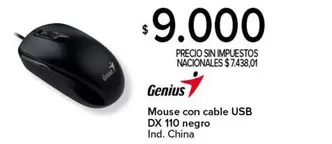 Genius - Mouse con cable USB DX 110 negro