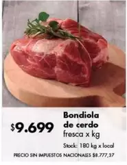 X$ - Bondiola de cerdo