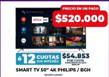 Philips - SMART TV 50" 4K