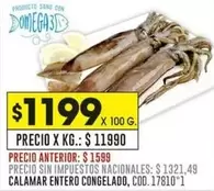 X$ - CALAMAR ENTERO CONGELADO, COD. 17810*1