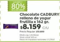 Cadbury - Chocolate relleno de yogur frutilla