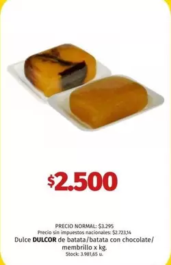 Dulcor - Dulce de batata/batata con chocolate/membrillo x kg.