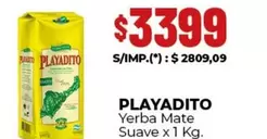 Playadito - Yerba Mate Suave x 1 Kg