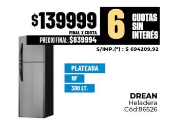 Drean - Heladera Cód:86526