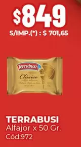 Terrabusi - Alfajor x 50 Gr. Cód:972