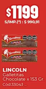 Lincoln - Galletitas Chocolate x 153 Gr.