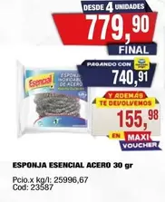 Esencial - ESPONJA ESENCIAL ACERO 30 gr
