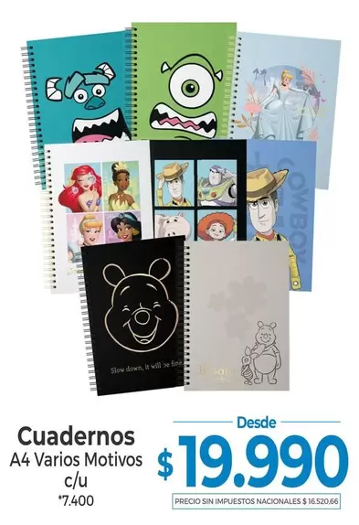 Cuadernos A4 Varios Motivos