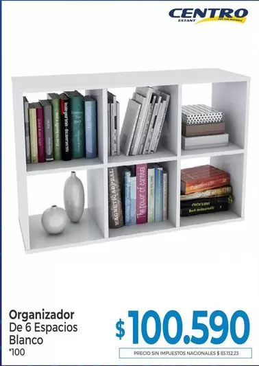 Centro - Organizador De 6 Espacios Blanco