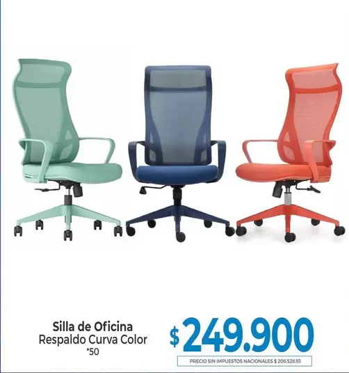 Silla de Oficina Respaldo Curva Color