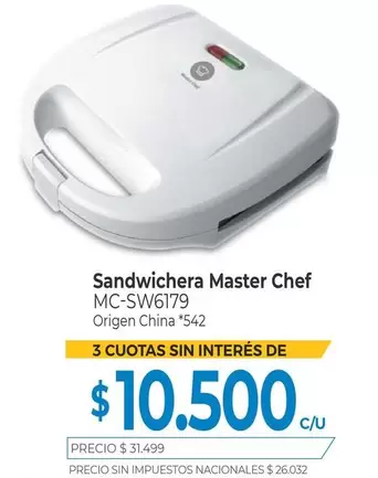 Master - Sandwichera Chef MC-SW6179