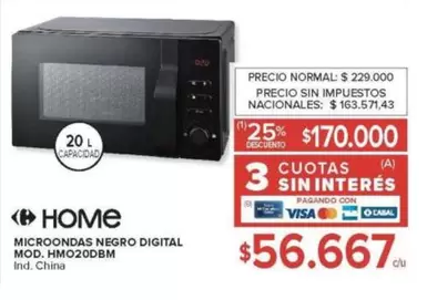 Negro - MICROONDAS NEGRO DIGITAL