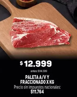 PALETA A/VY FRACCIONADO X KG
