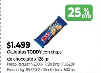 Toddy - Galletitas con chips de chocolate