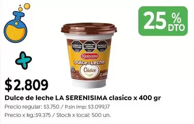 X$ - Dulce de leche clasico x 400 gr