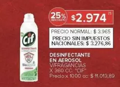 Cif - DESINFECTANTE EN AEROSOL V/FRAGANCIAS