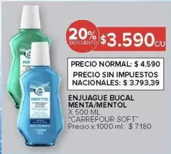Carrefour - ENJUAGUE BUCAL MENTA/MENTOL