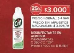 Cif - DESINFECTANTE EN AEROSOL