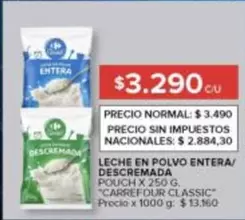 X$ - LECHE EN POLVO ENTERA/ DESCREMADA